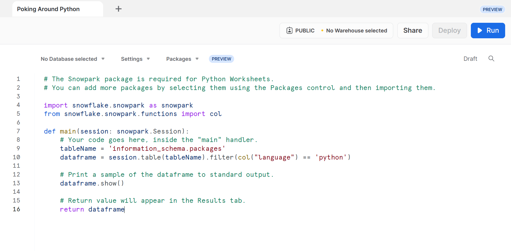 The Snowpark Package Is Required For Python Worksheets