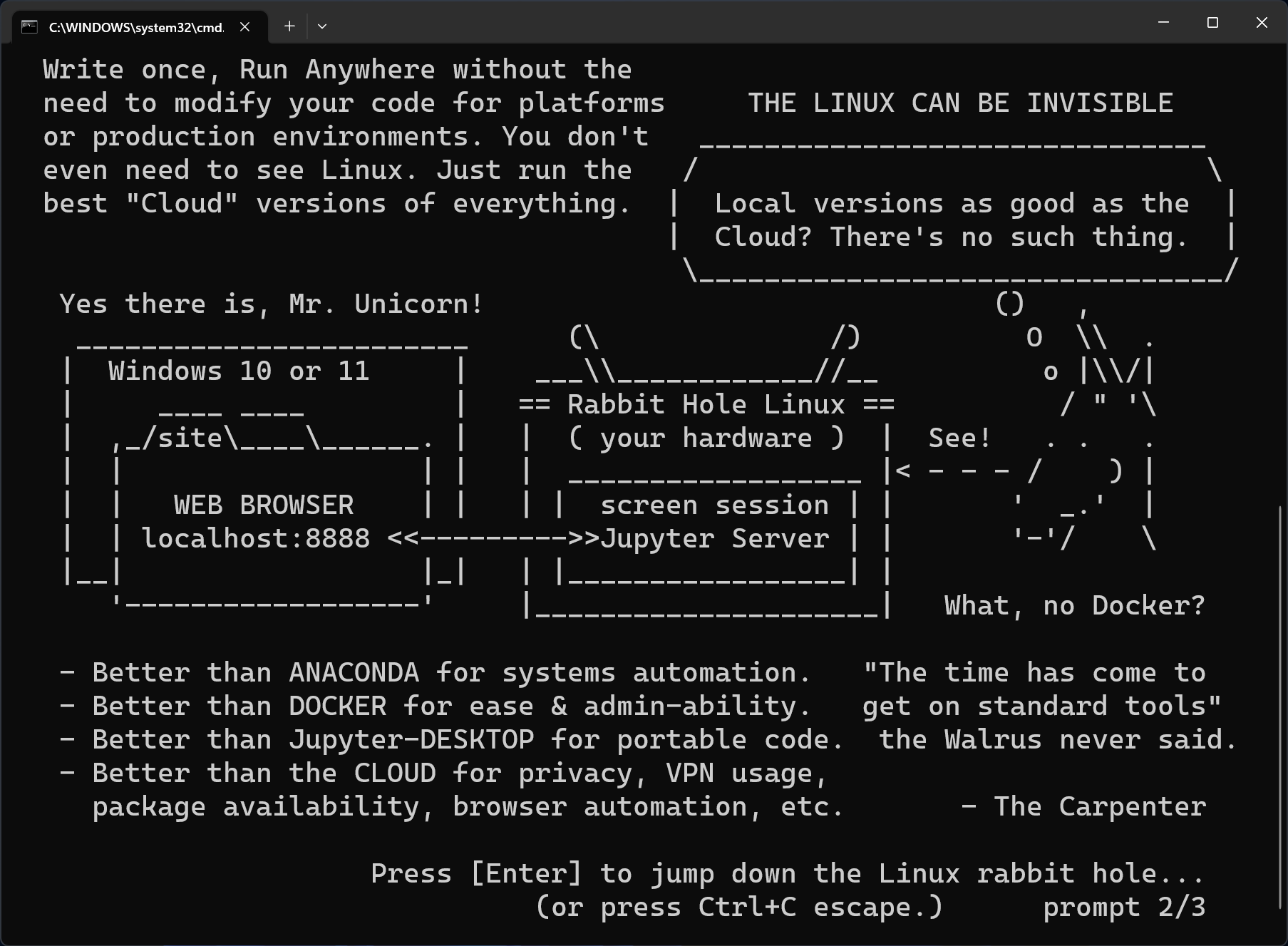 Rabbit Hole Linux Screen 2