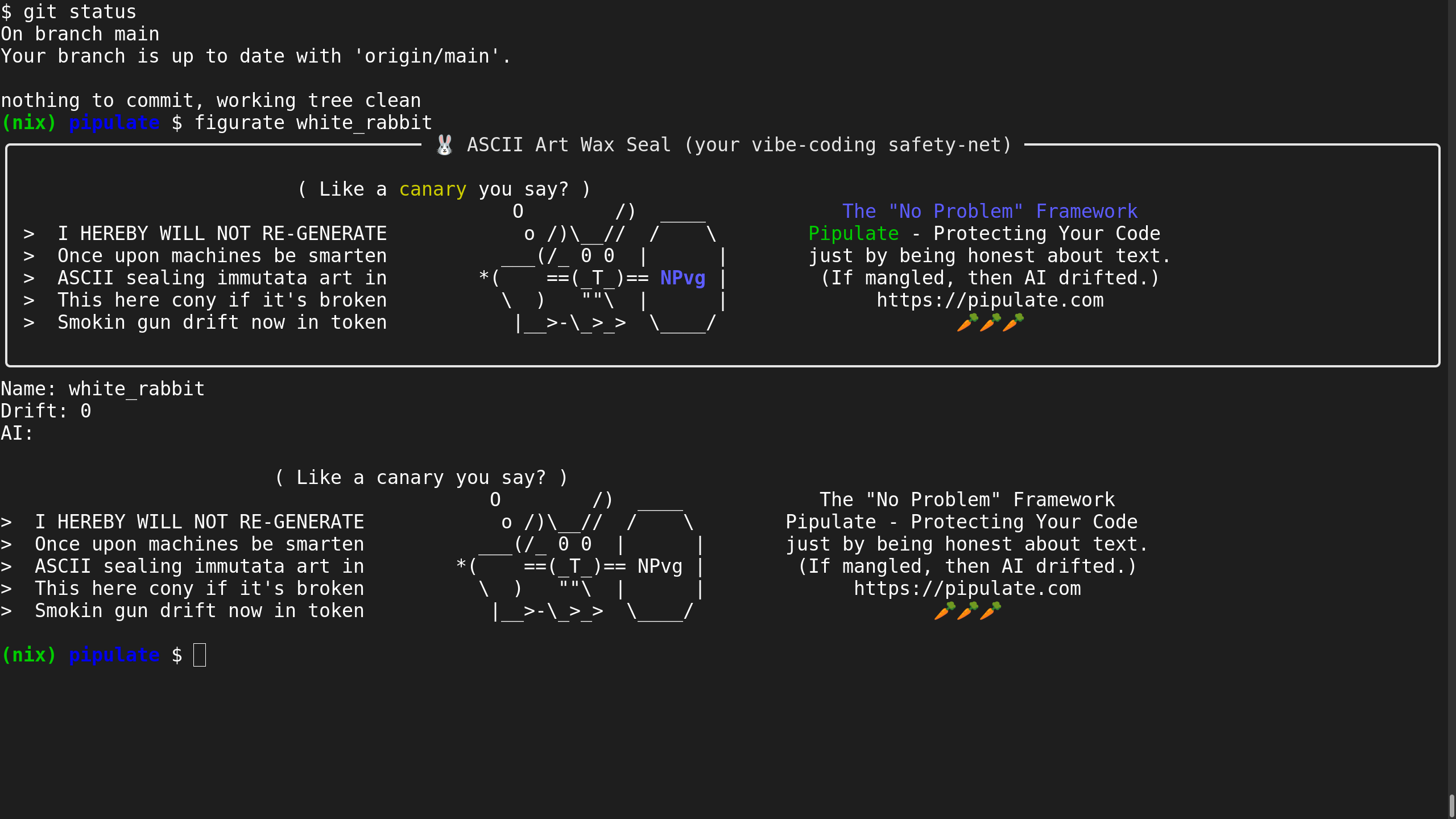 Pipulte ASCII art White Rabbit